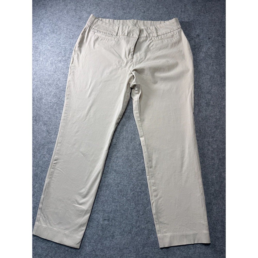 Style & Co Chino Pants Womens 12 Beige Stretch Flat Front Straight Leg